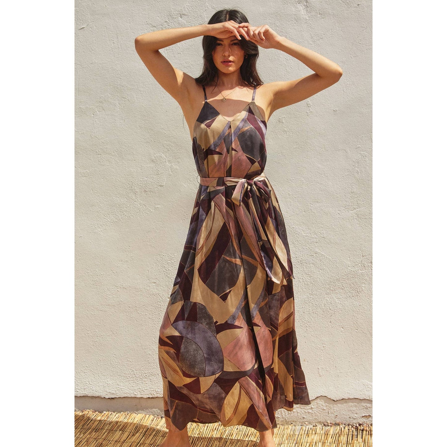 Notable Sensation Extra Flared Maxi Dress: UMBER MOSAIC / FD11448-P1818