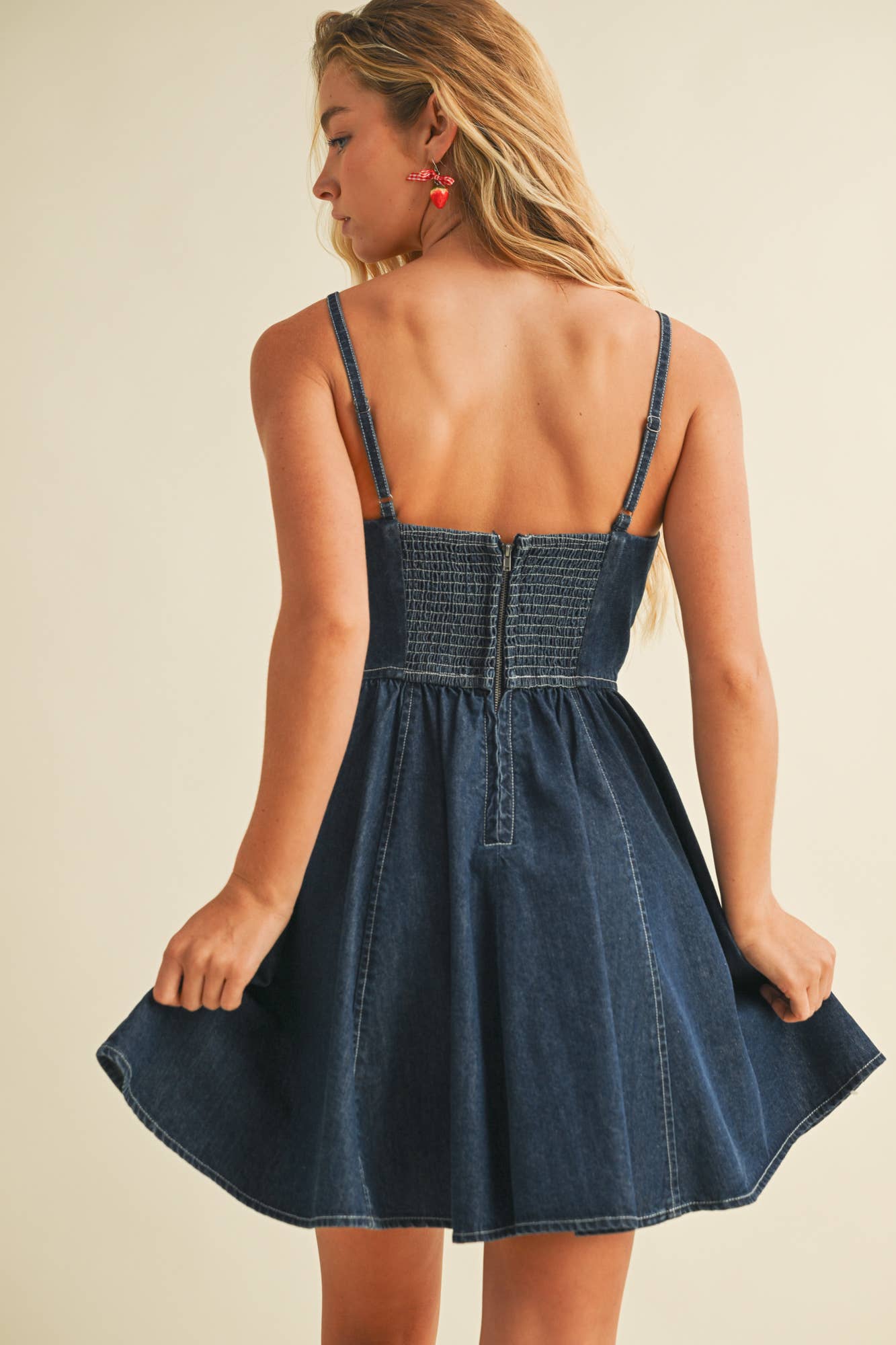 CAMI DENIM SWING DRESS: INDIGO DENIM / DS0903