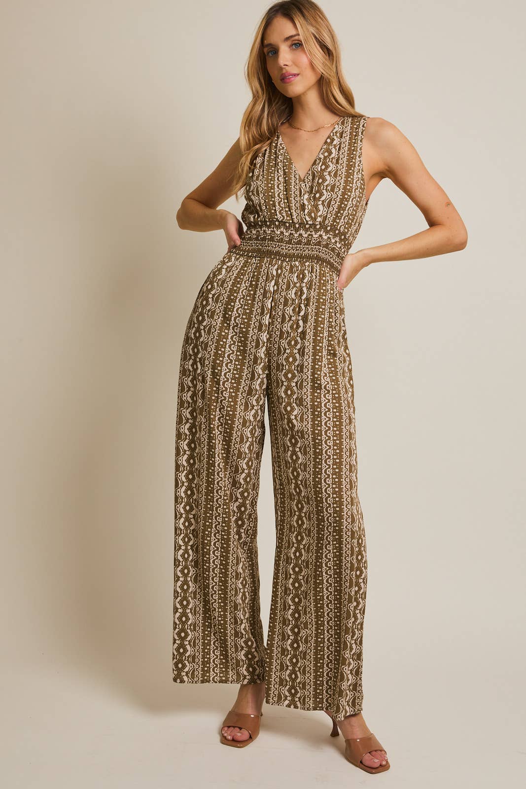 AM3199-3 : OLIVE-CREAM STRIPE