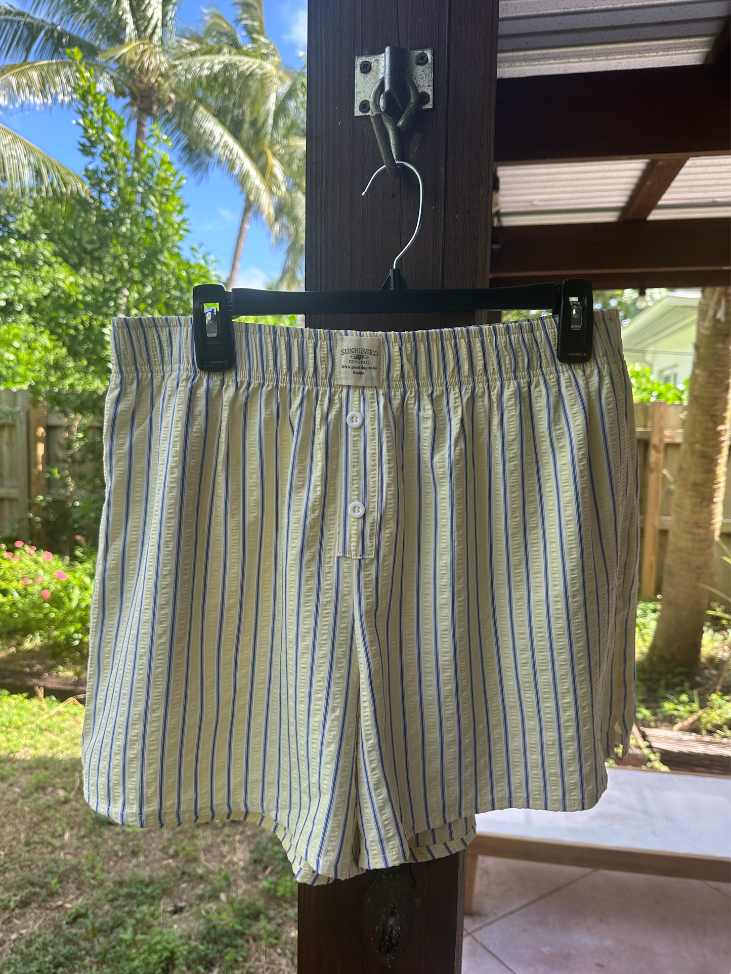 Everyday Boxer Shorts: Yellow/Blue Halo Stripes / S111