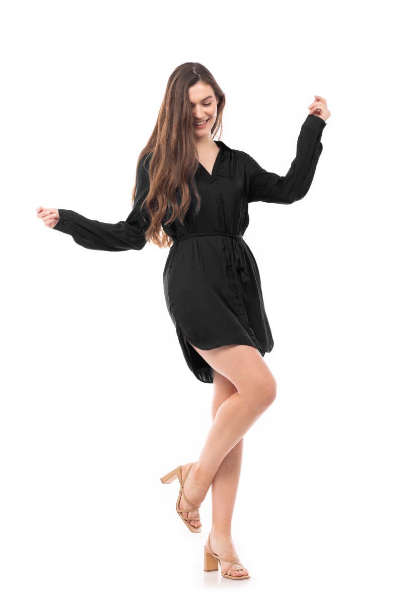Long Sleeve Shirt Dress - RD117324: RAIN FOREST