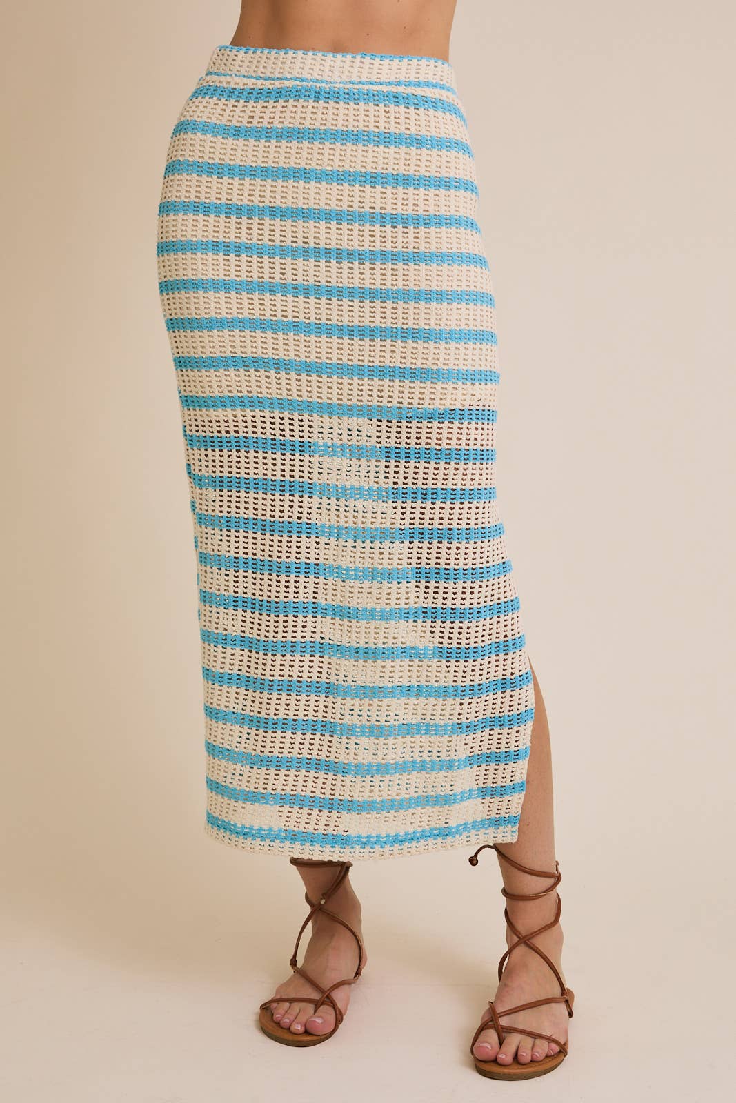 Top Onlyyyy: IVORY-BLUE STRIPE / ATS7086