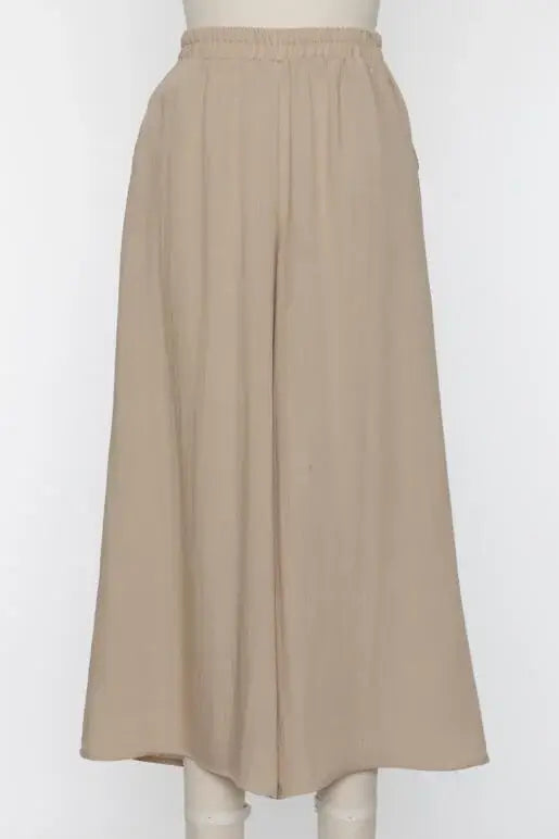 Woven Wide Leg Pull on Pants - NP16207E10: Sage Green