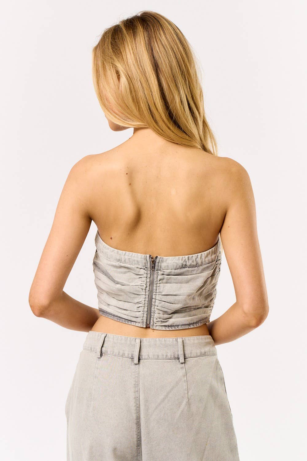 IBT31794 TUBE DENIM TOP : Off-White