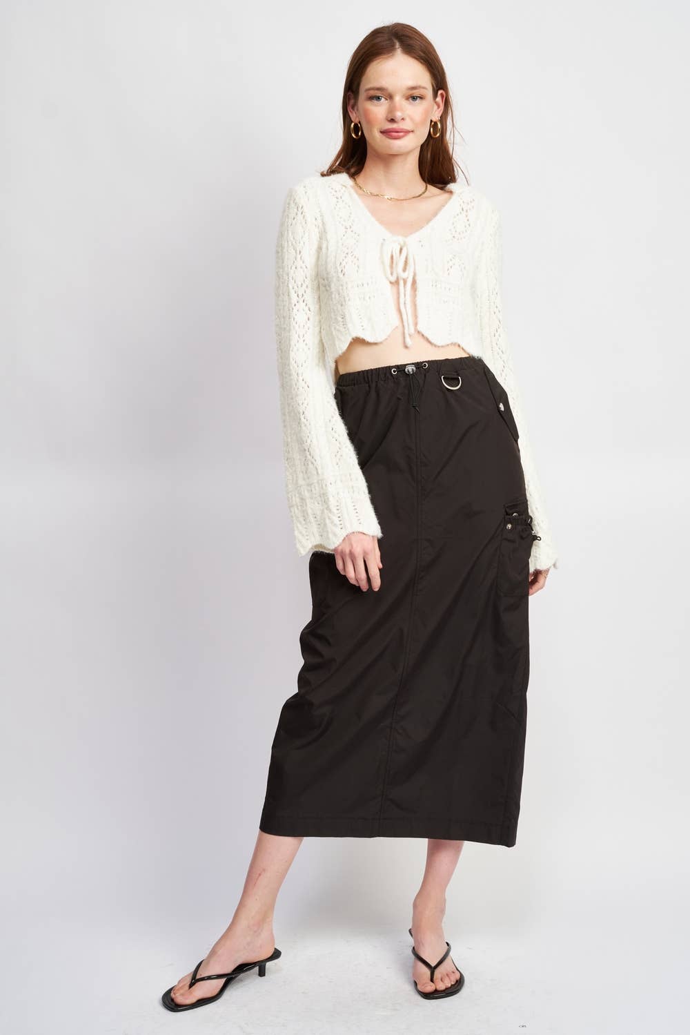 LONG SLEEVE FRONT TIE CARDIGAN