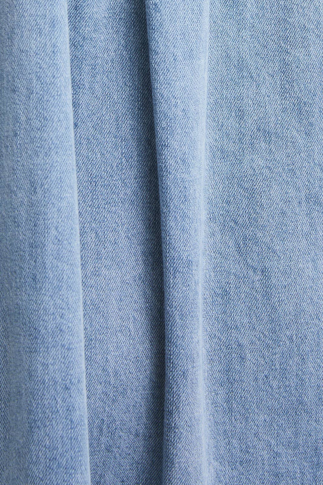 SLEEVELESS A-LINE LIGHT WEIGHT DENIM MAXI DRESS: DENIM / MD10352