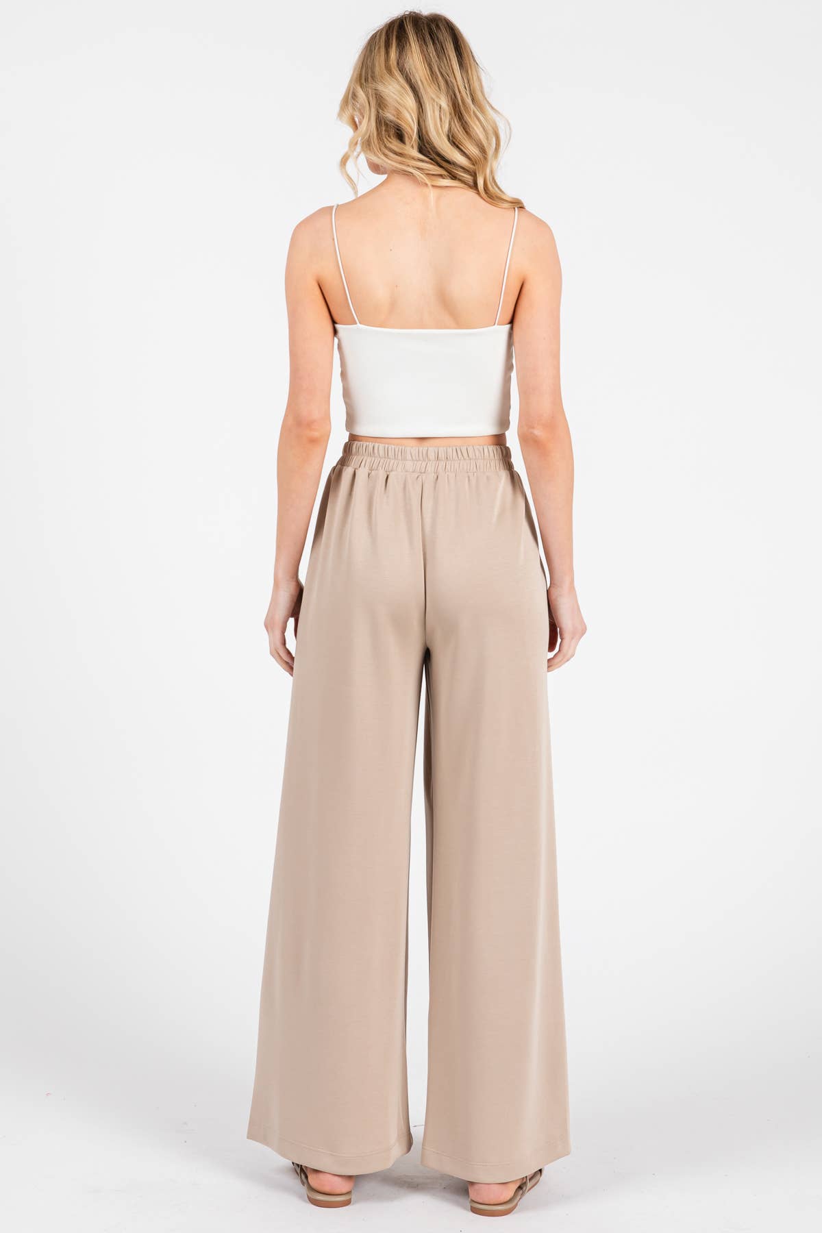 Modal Jersey Wide Leg Pants - NP70337: Stone