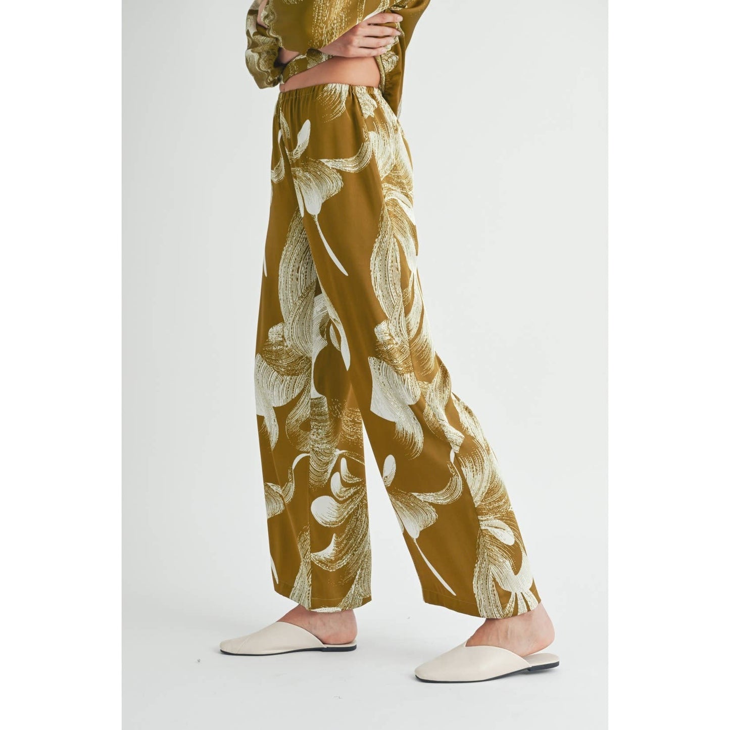 ABSTRACT PRINT PANTS: MOSS / FP67774