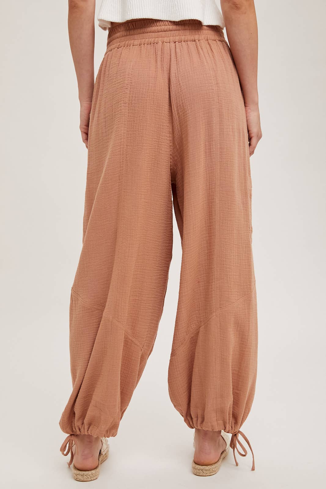 JOGGER HAREM DRAWSTRING PANTS: Black / B02090