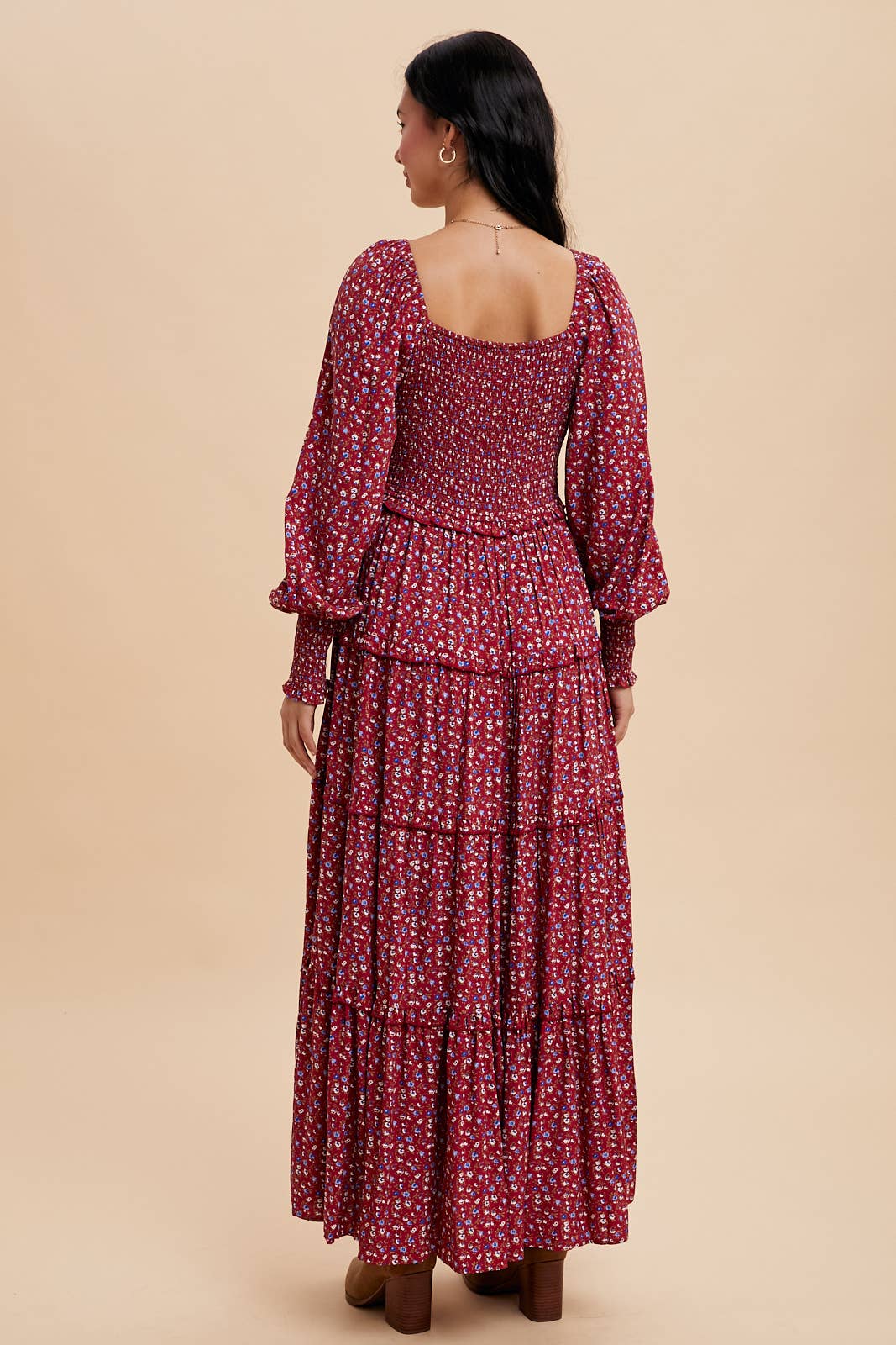 SWEETHEART FLORAL MAXI DRESS: SEPIA / ILD5932