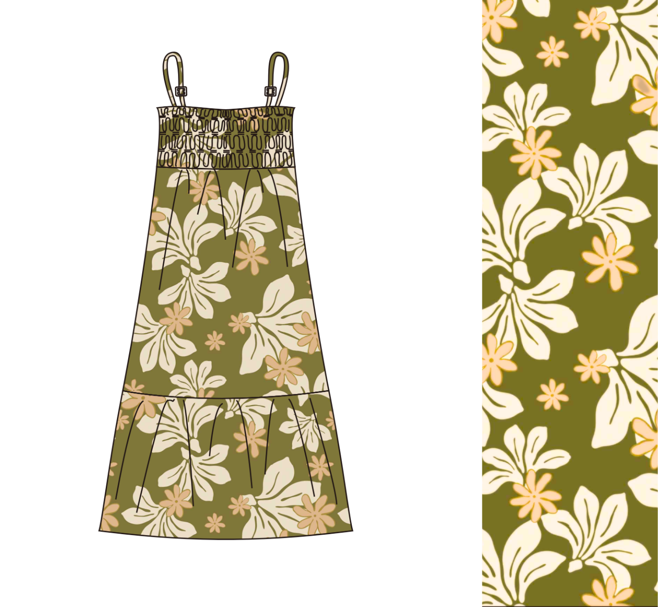Mariko Dress in Naupaka Blossom