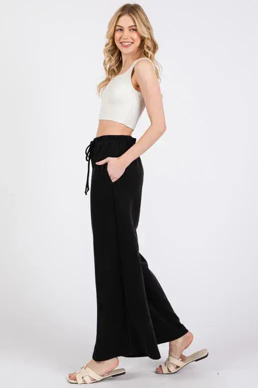 Modal Jersey Wide Leg Pants - NP70337: Stone