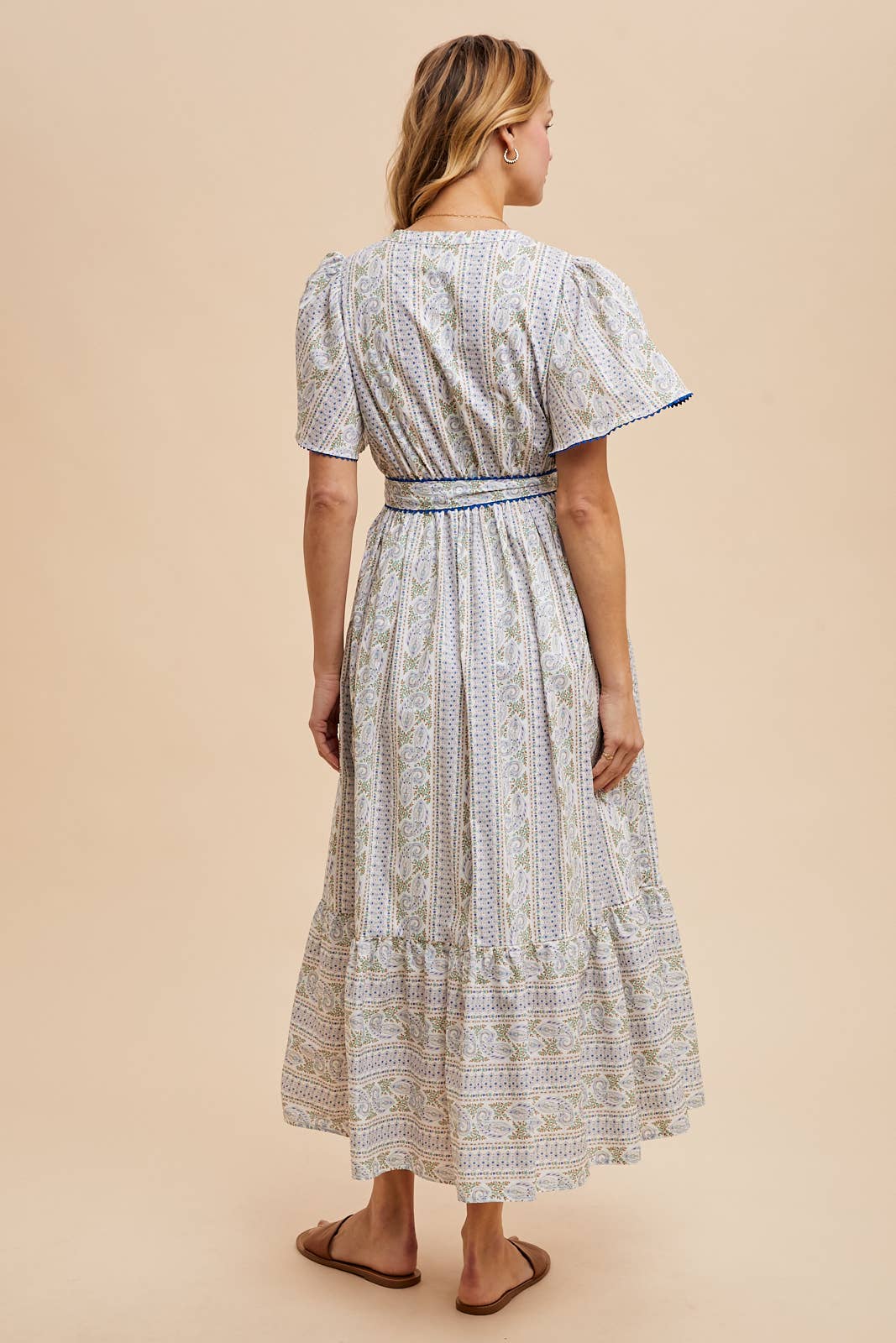 FLORAL FLUTTER SLEEVE MAXI: LEMONGRASS / ILD6141