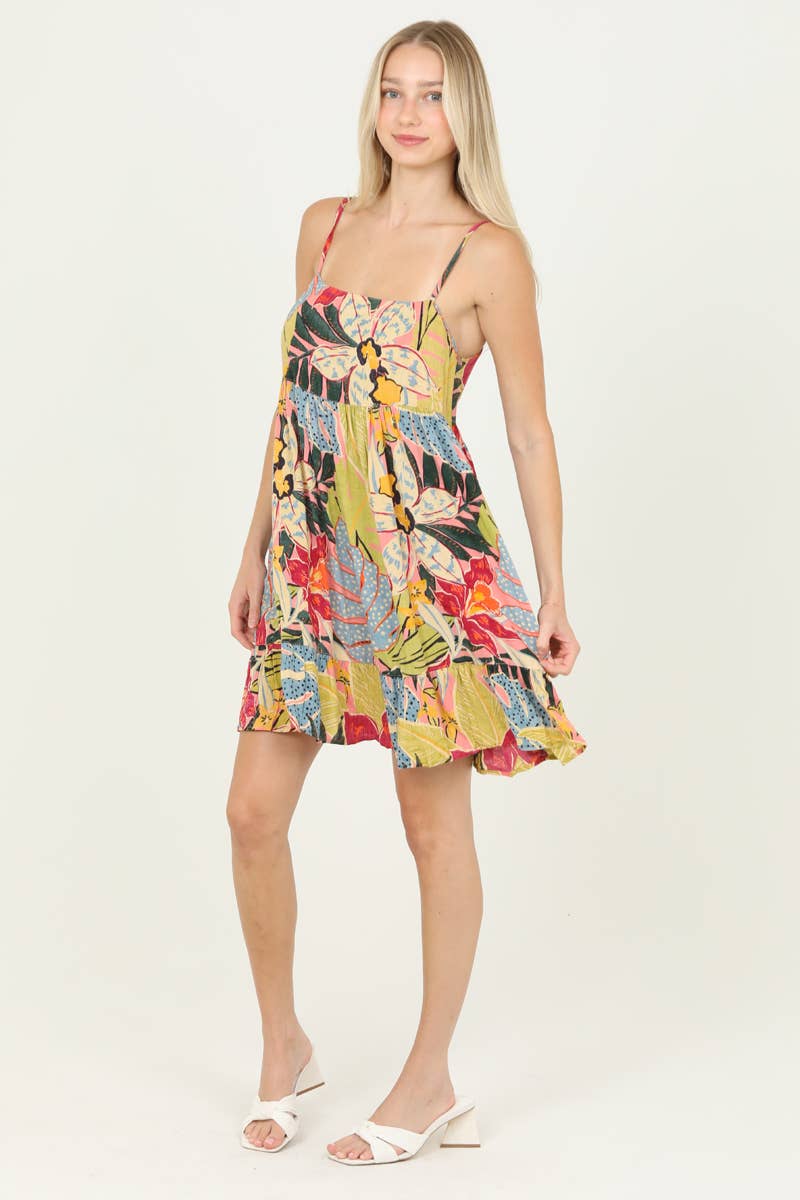 C4B03-A865 SUNDRESS WITH STRAPPY ADJUSTABLE STRAP BACK