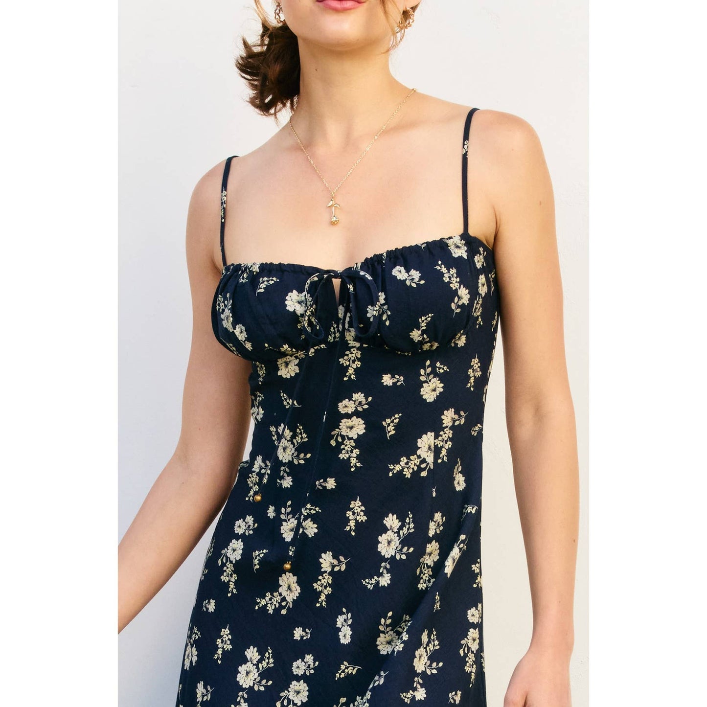 Dancing Moon Front Tie Slit Sleeveless Maxi Dress: MOONLIGHT FLORAL / FD13048-P2094