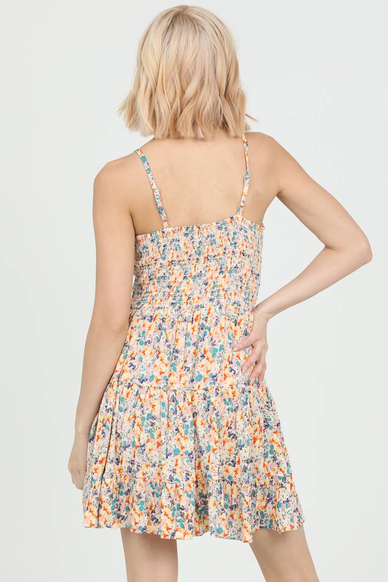 C4143-A814 V NECK TWIST FRONT SUNDRESS: LILAC