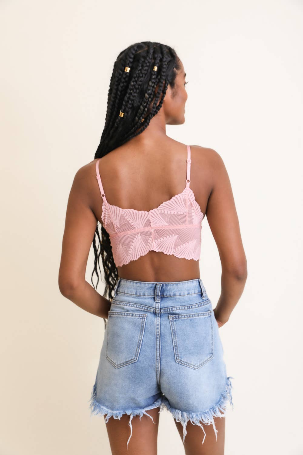 Butterfly Scallop Lace Bralette: Wine