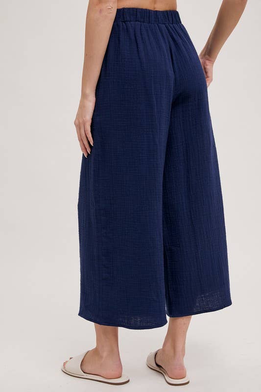 GAUZE WIDE PANTS: BLUE / FP66459
