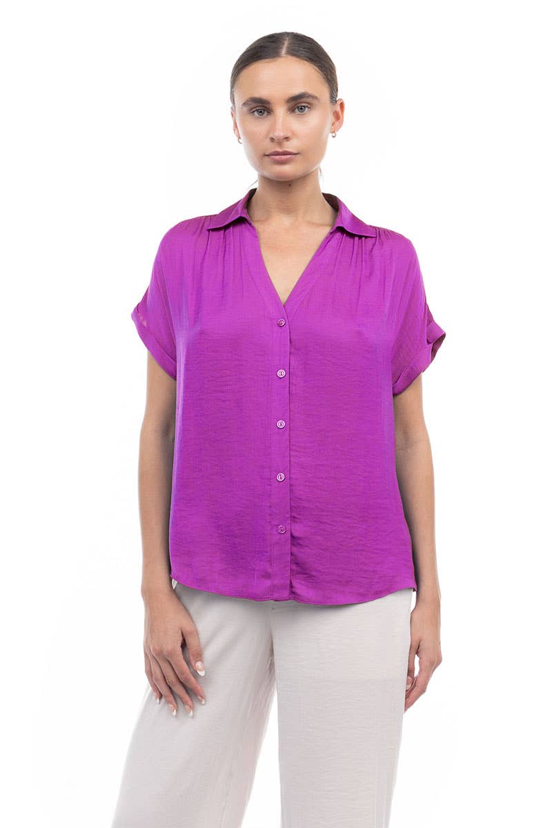 Short Sleeve Blouse - SB113287: Mystic Mauve