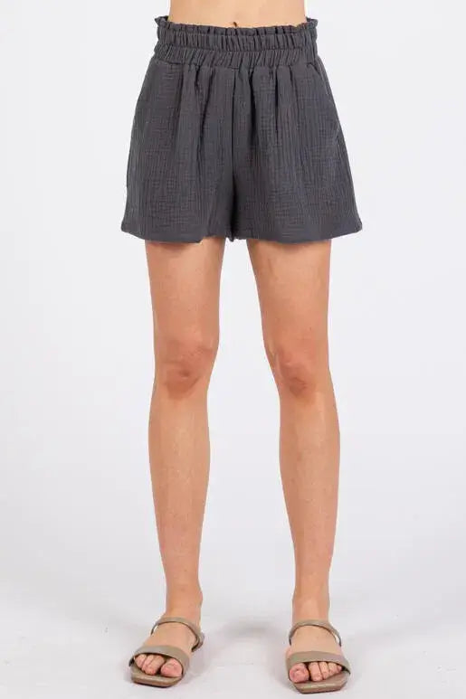 Cotton Triple Gauze Shorts - NP70284H Black