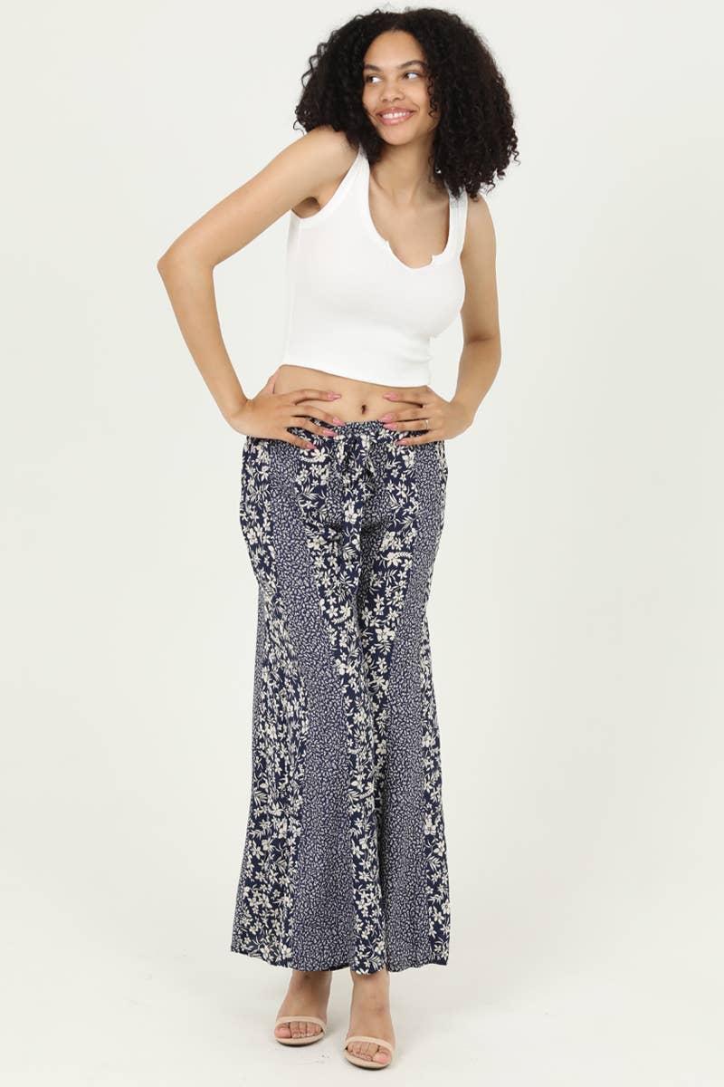 25S76-WA67-WA68 TWIN PRINT FLARE PANTS