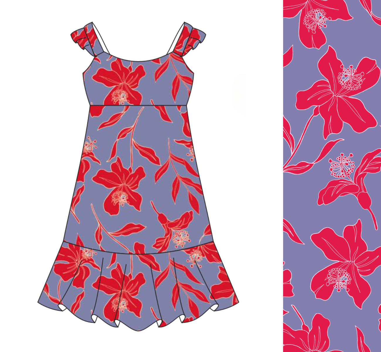 Paisley Dress in Koki'o Drift