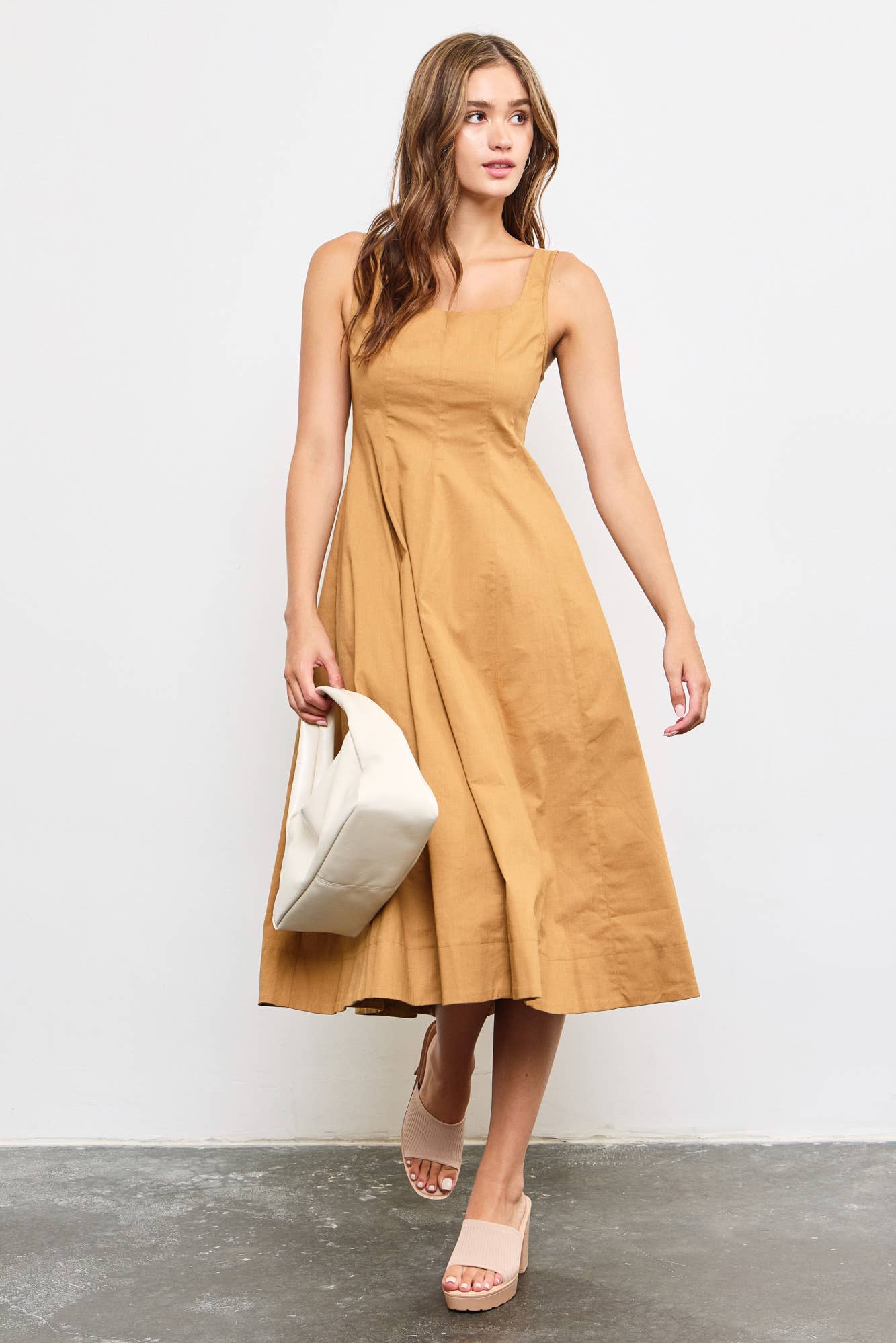 MAXI A-LINE DRESS: Black / S23952