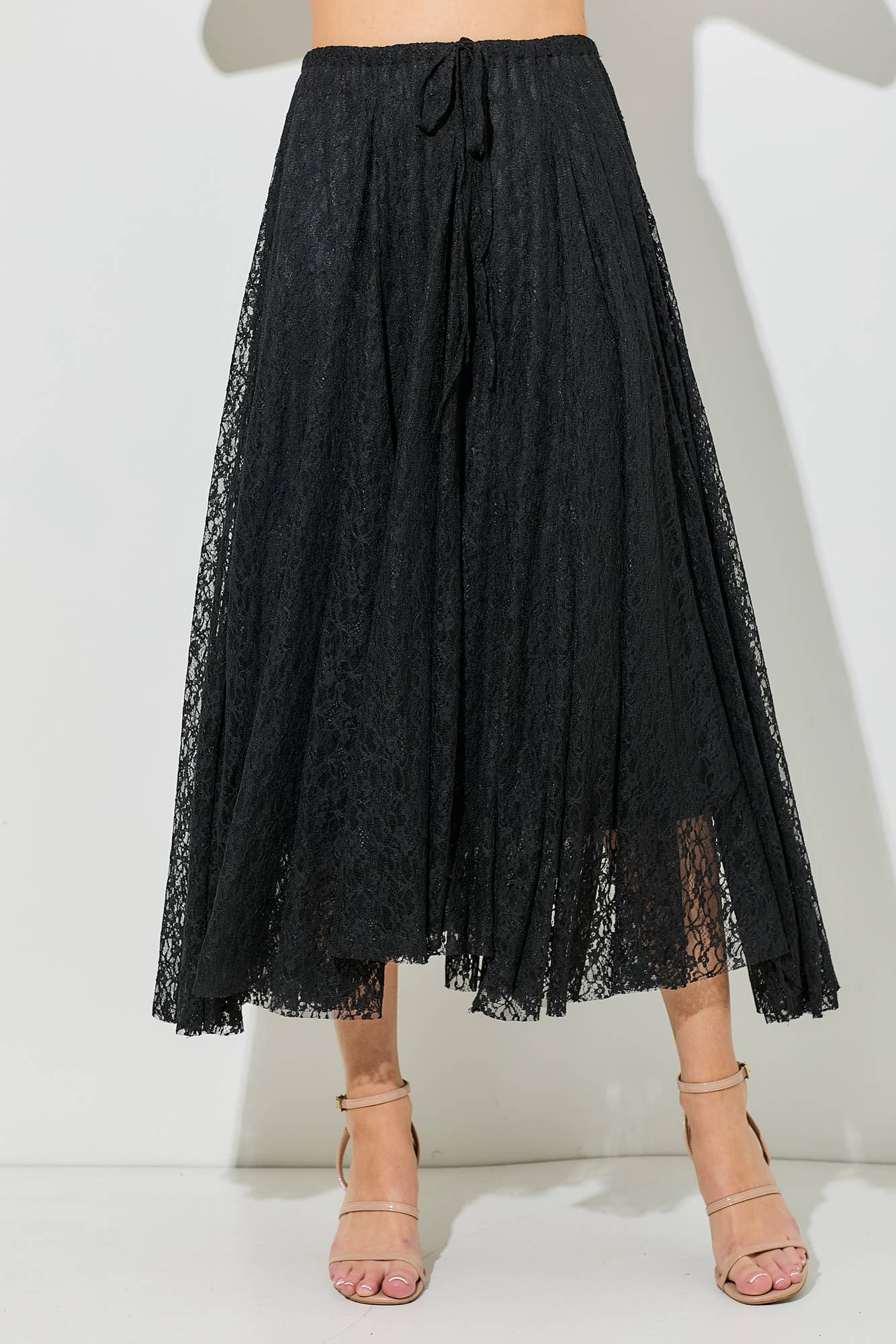 LACE MAXI SKIRT : OFF WHITE / BK1330