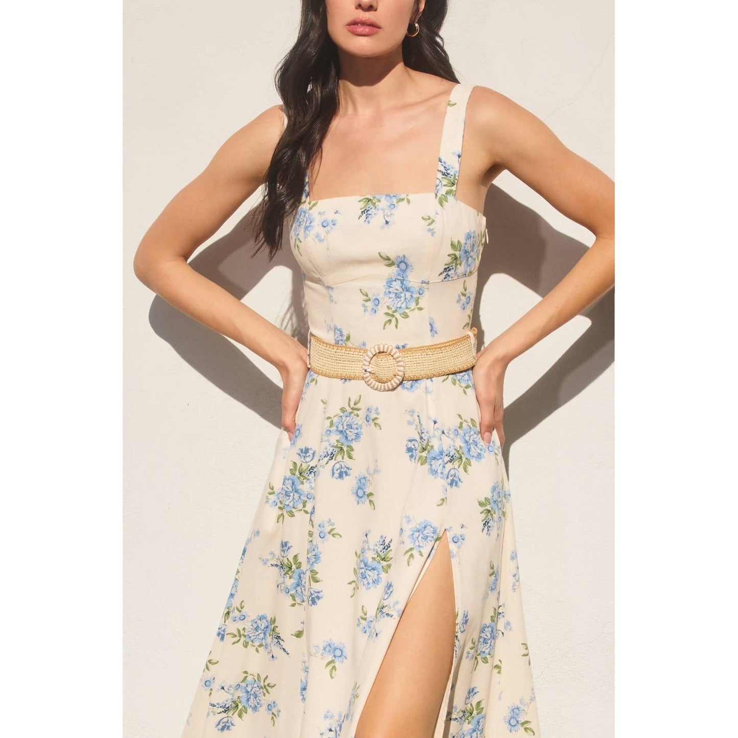 Love Galore Buckle Maxi Dress: DREAM BLUE / FD11820-P1994