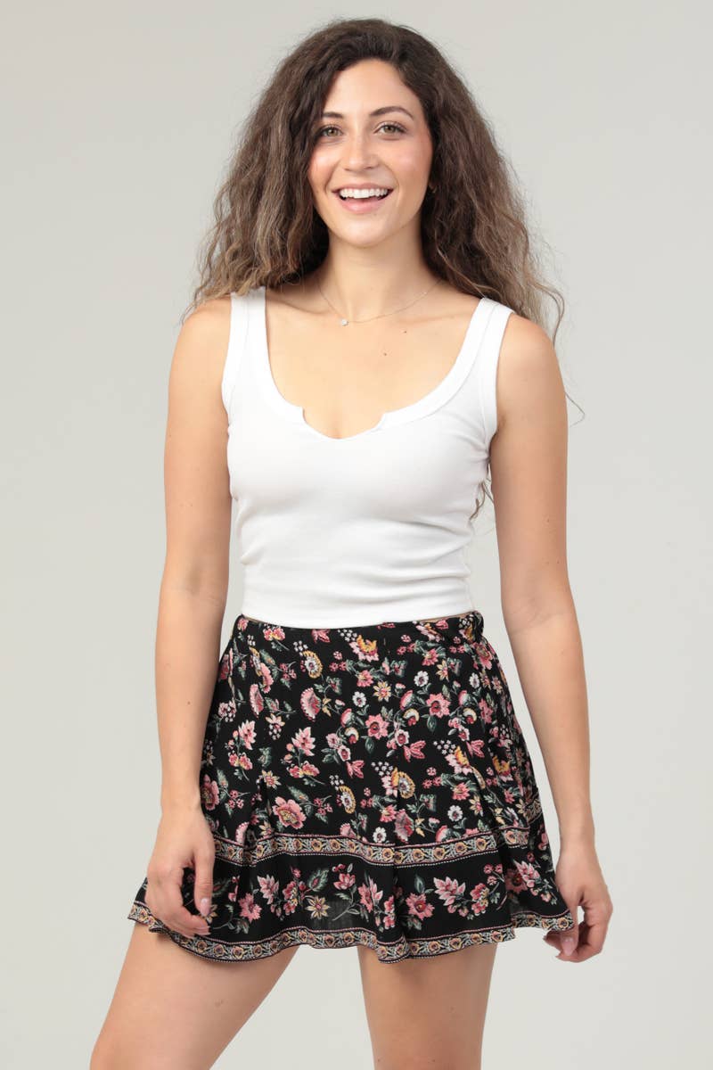 BS910-WB01 PRINTED SKORT