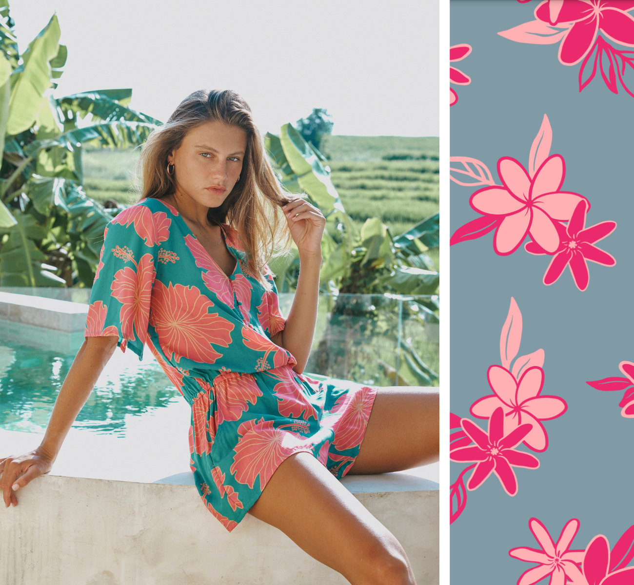Luna Playsuit in Tiare Breeze: