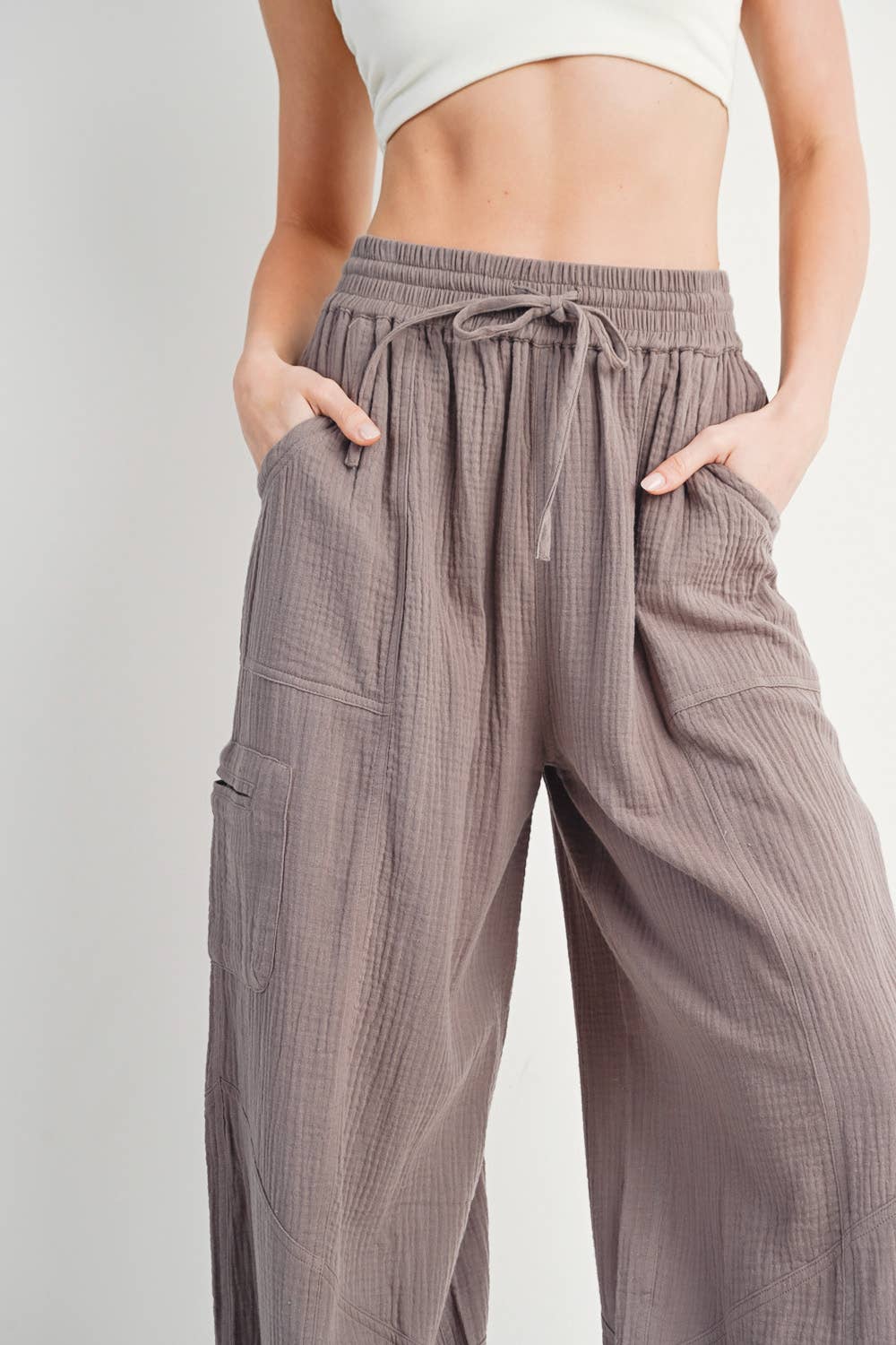 JOGGER HAREM DRAWSTRING PANTS: Black / B02090