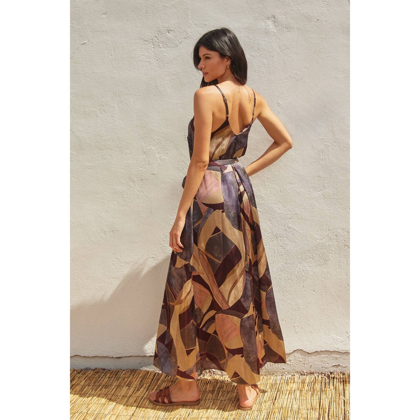 Notable Sensation Extra Flared Maxi Dress: UMBER MOSAIC / FD11448-P1818
