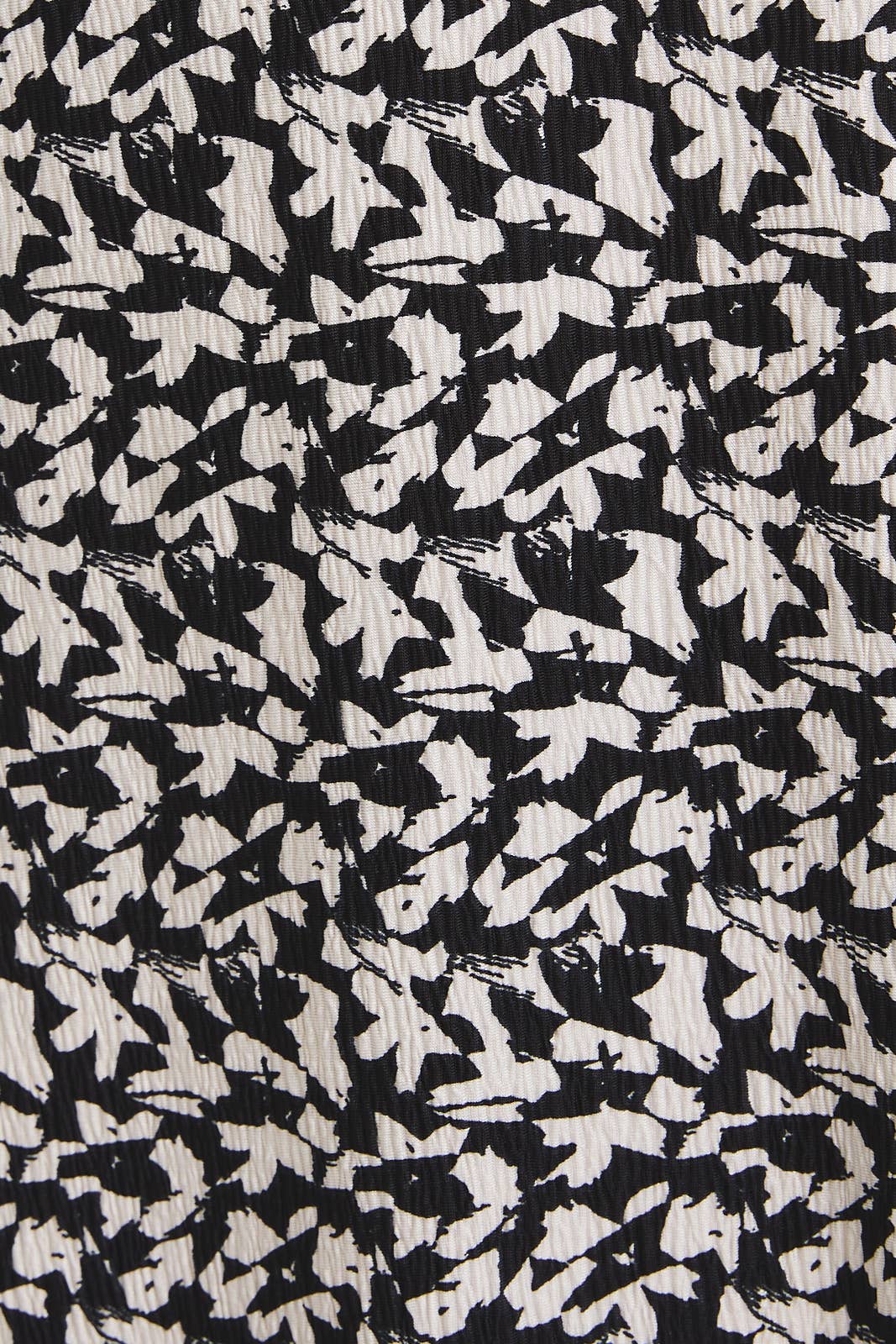 FRONT TIE CAP SLEEVE ABSTRACT PRINT DRESS: BLACK-IVORY D19977