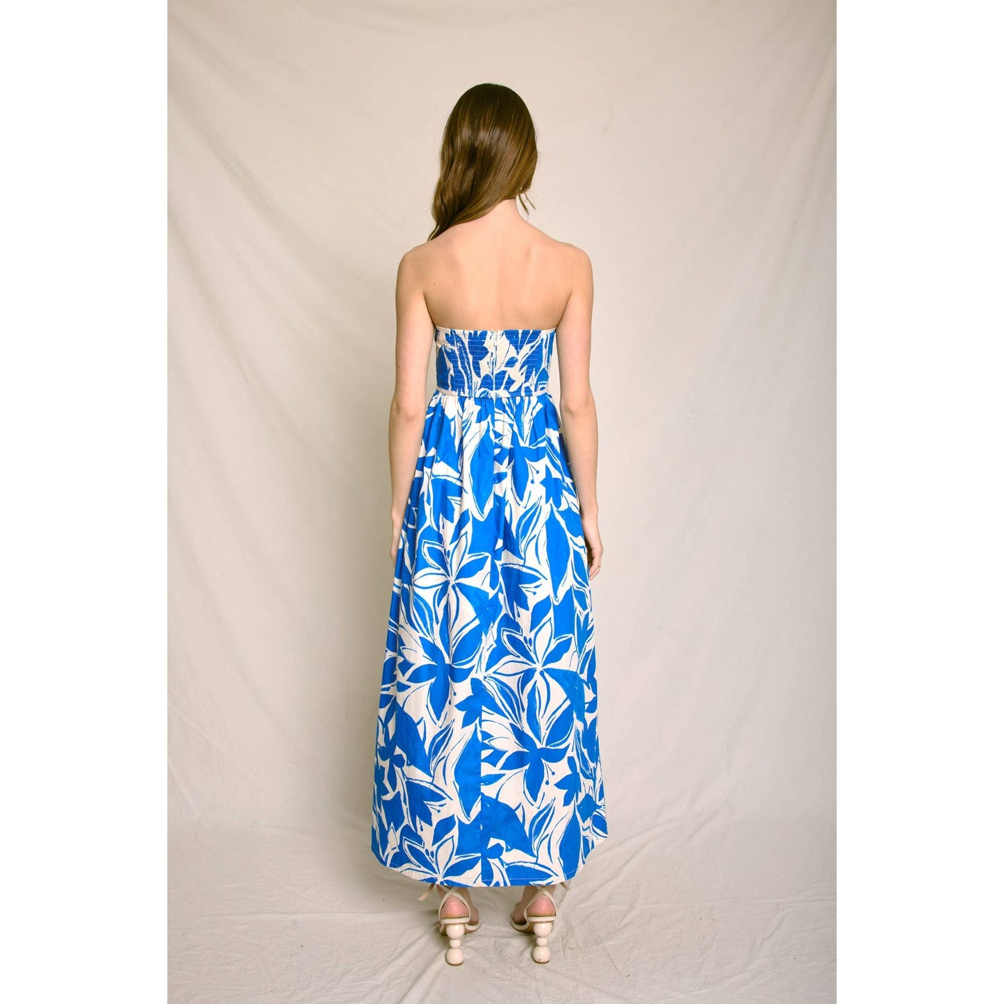 Mykonos Strapless Contrast Binding Maxi Dress: CAPRI BLUE / FD12745-P2065