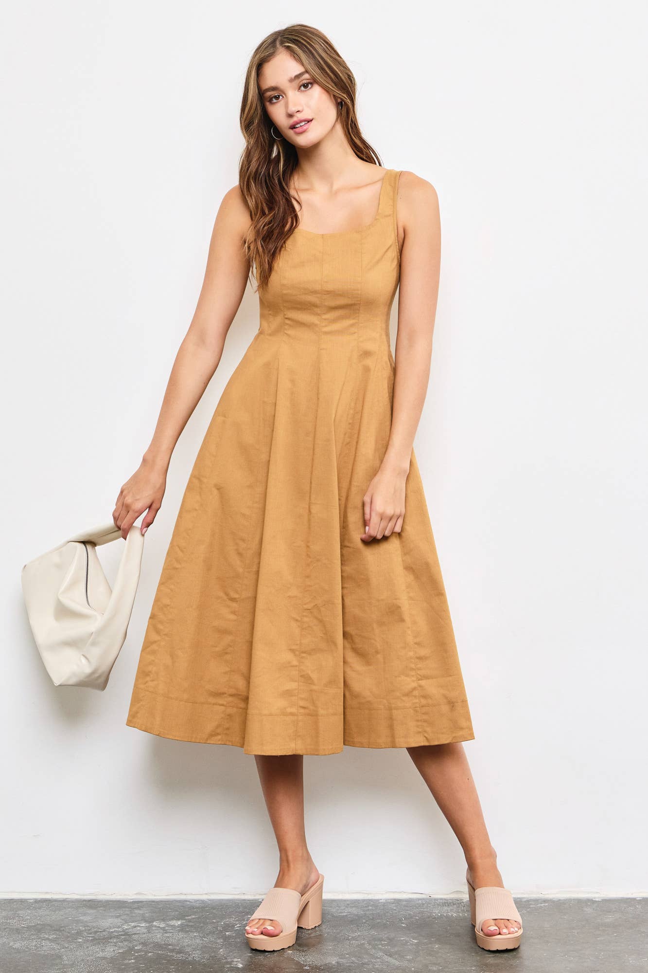 MAXI A-LINE DRESS: Black / S23952