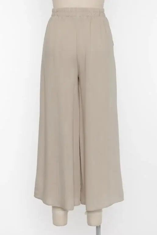 Woven Wide Leg Pull on Pants - NP16207E10: Sage Green