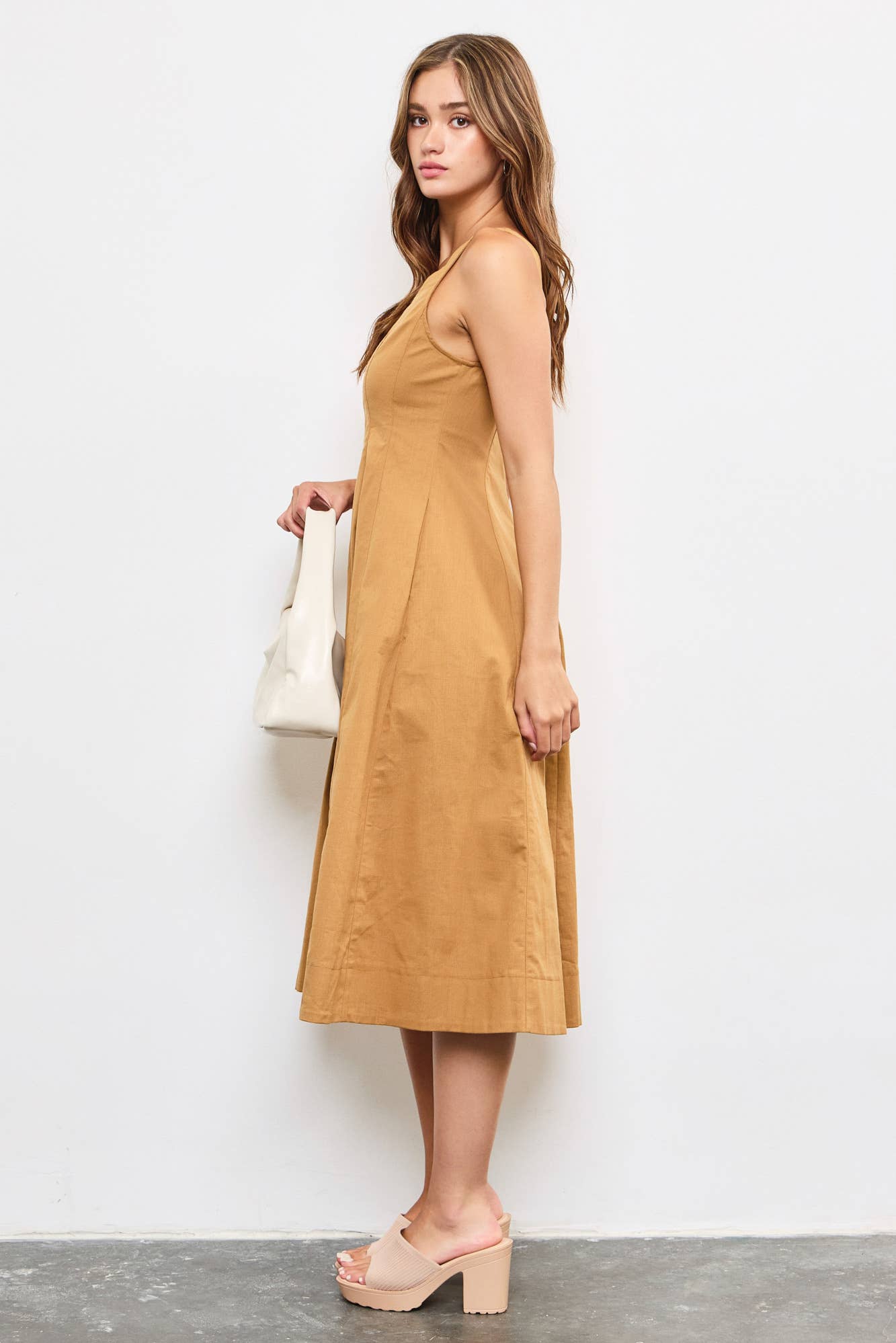 MAXI A-LINE DRESS: Black / S23952