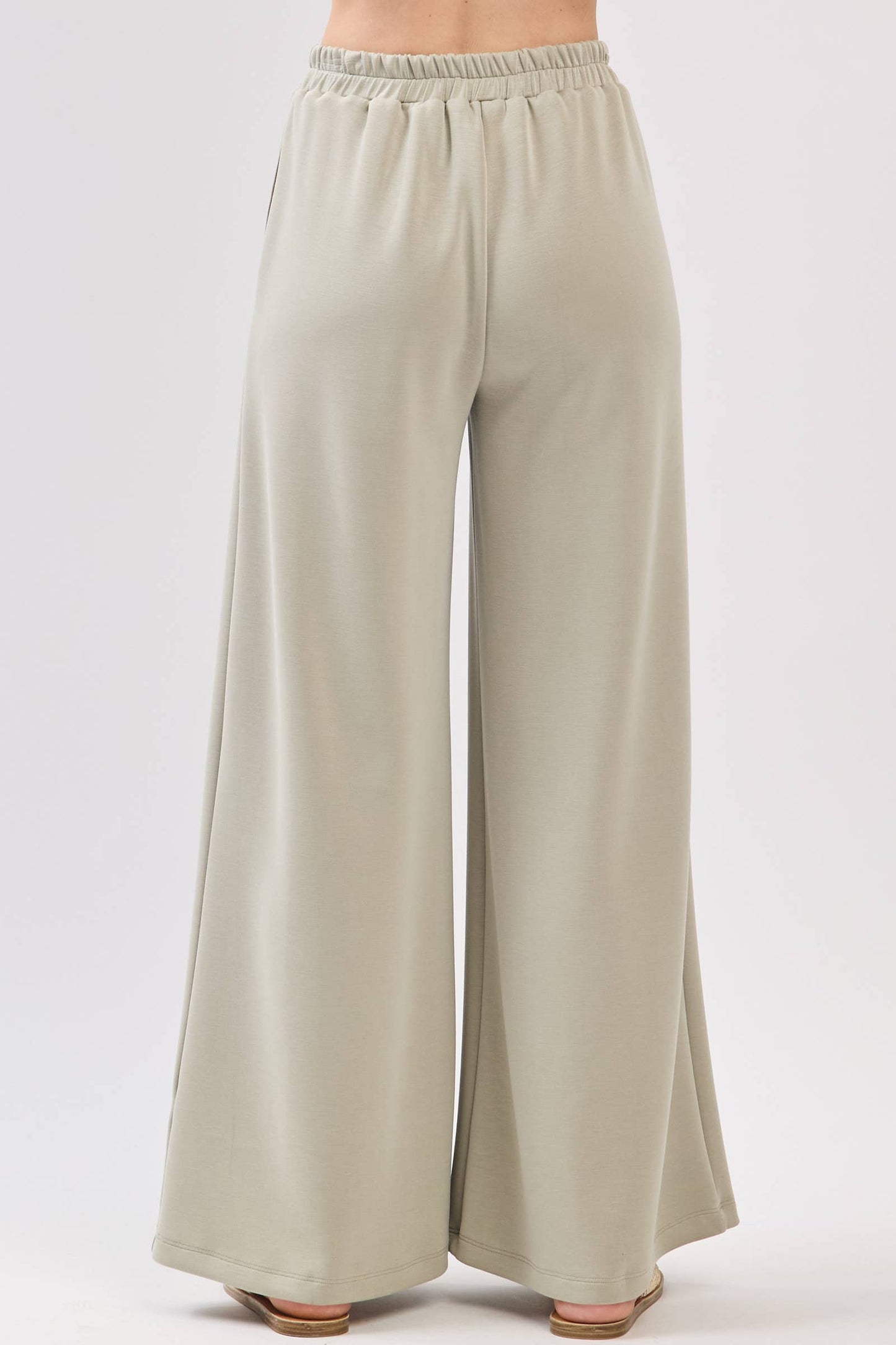 Modal Jersey Wide Leg Pants - NP70337: Stone