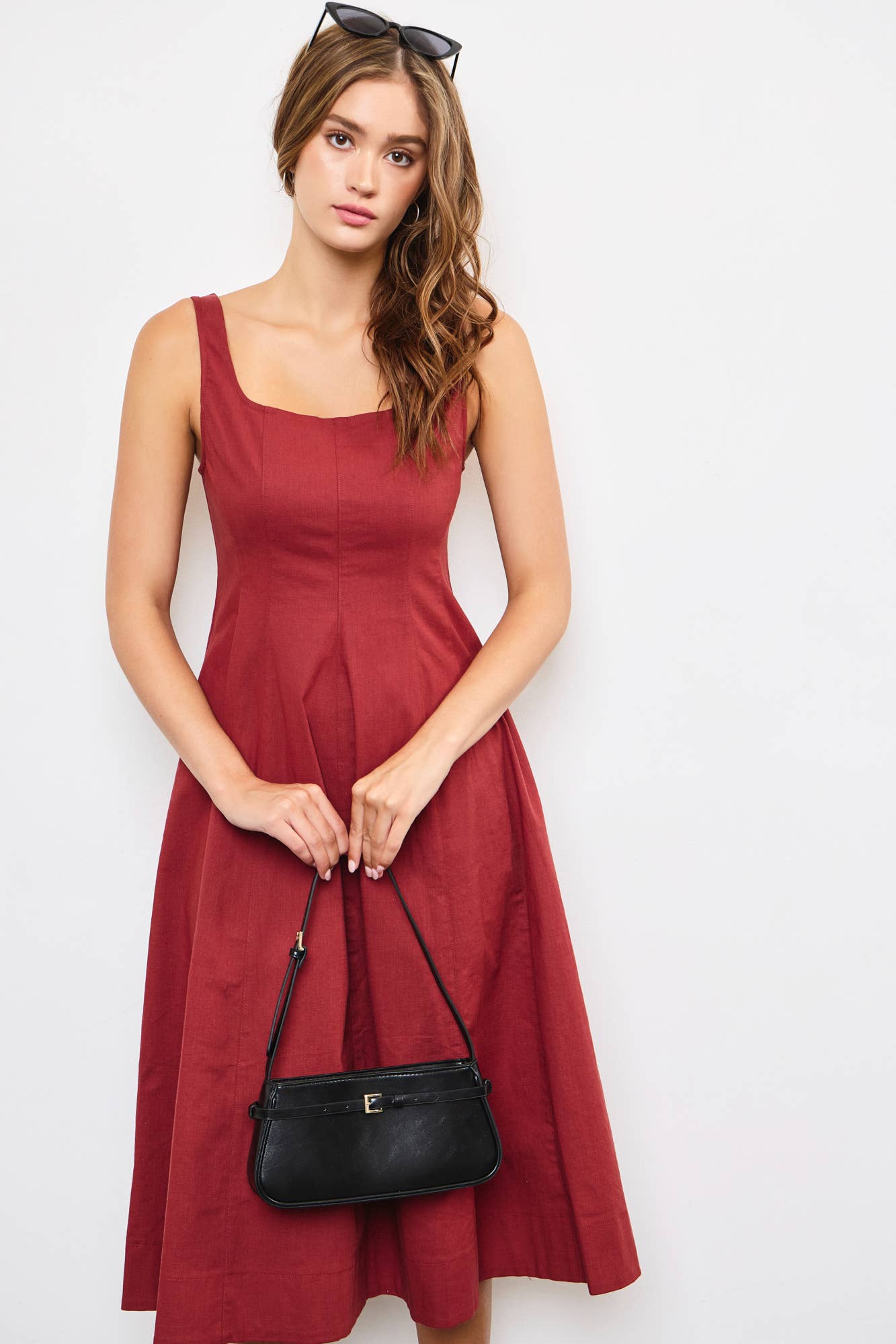 MAXI A-LINE DRESS: Black / S23952