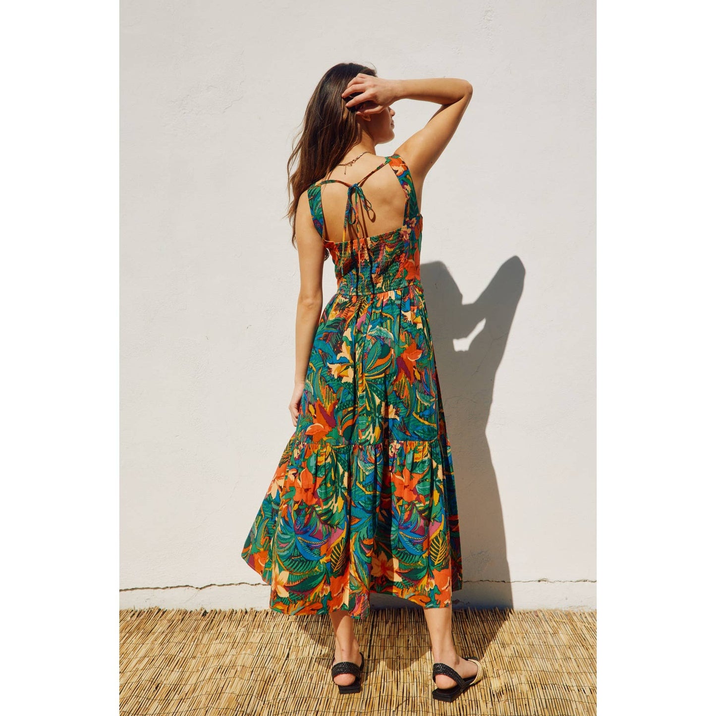 Sunny Serenity O Ring Cutout Midi Dress: TROPICAL FIESTA / FD11444-P1562_3