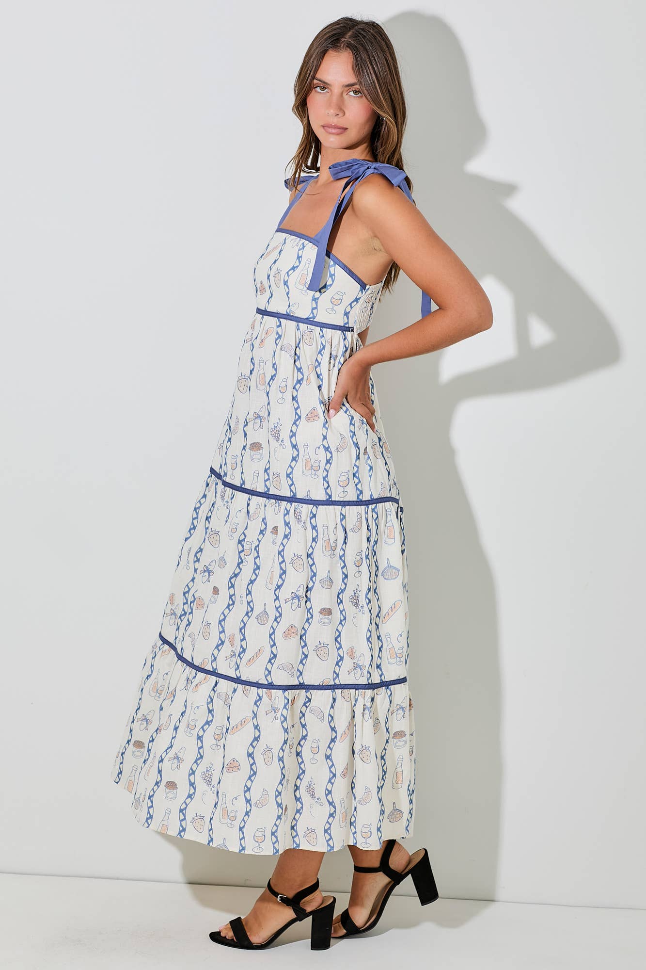 PICNIC MAXI DRESS: BLUE BD5913