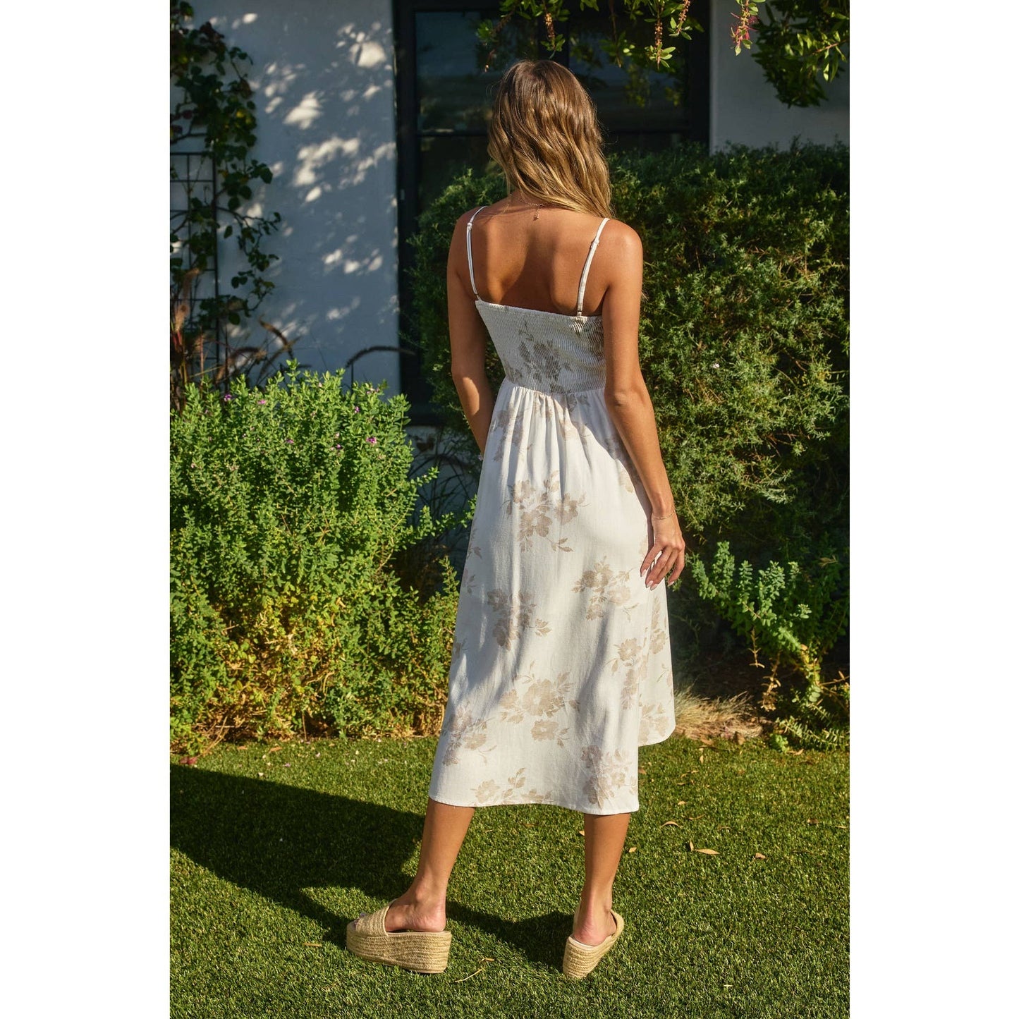 A Moment In Time Sweetheart Corset Midi Dress: ANTIQUE WHITE / FD12330-P1921