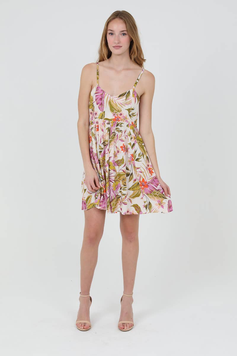 C4A31-A878 OPEN BACK V NECK SUNDRESS: