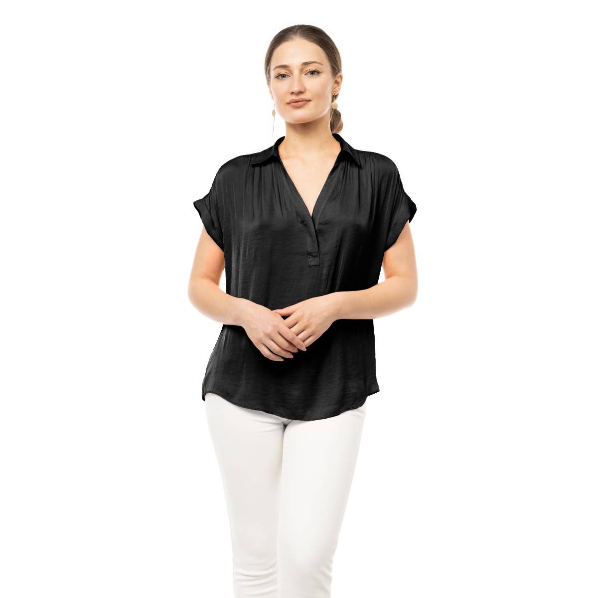 SB115233-SS-1 Blouse: Macchiato