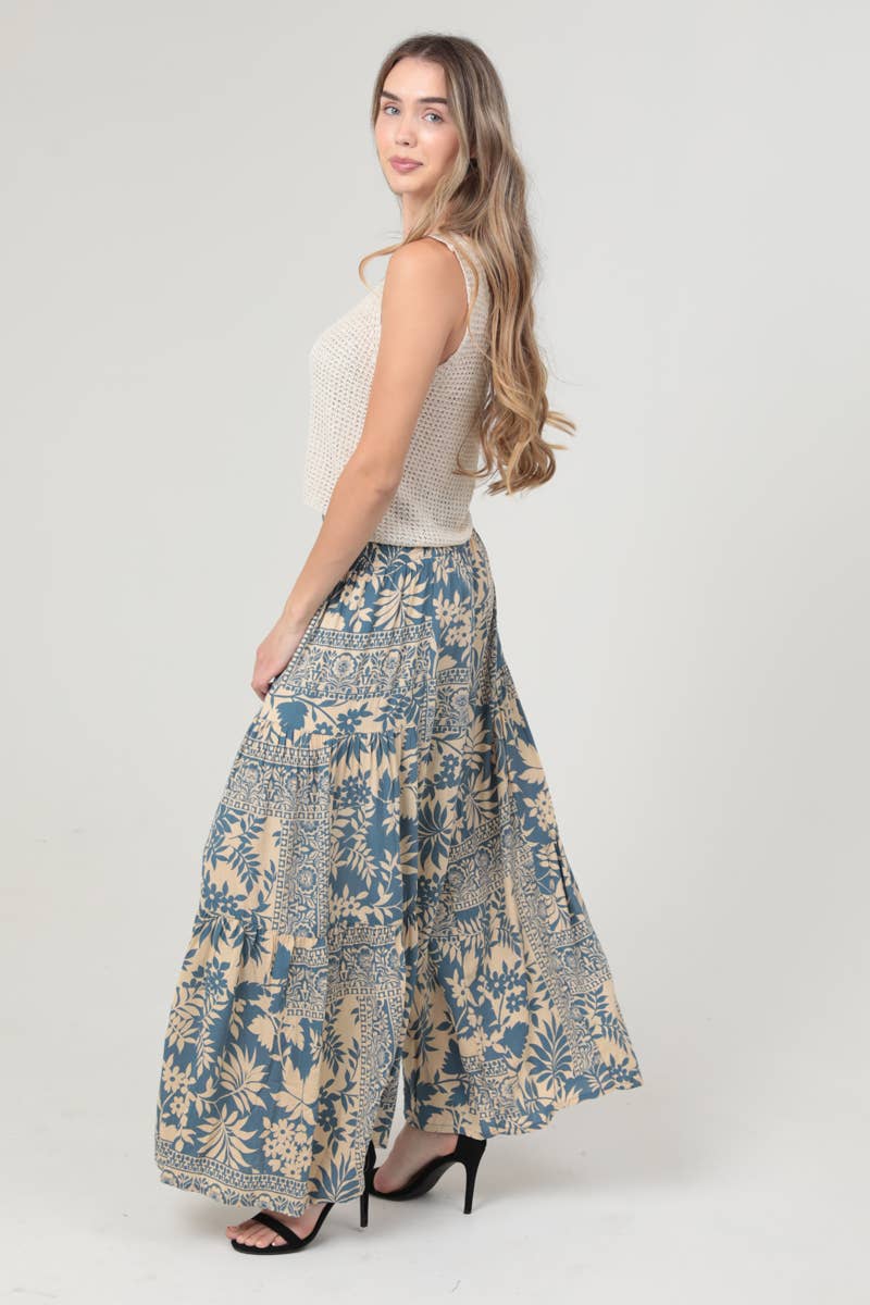 B3690-A906 PRINTED WIDE LEG PANTS