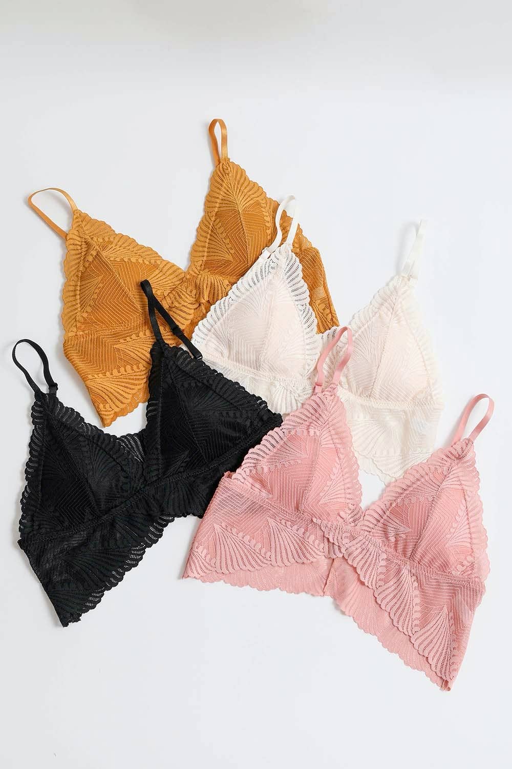 Butterfly Scallop Lace Bralette: Wine