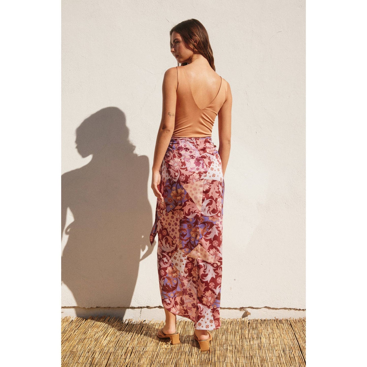 FS10007_1 Kleos Vacation Sarong Maxi Skirt: PLUM VIOLET