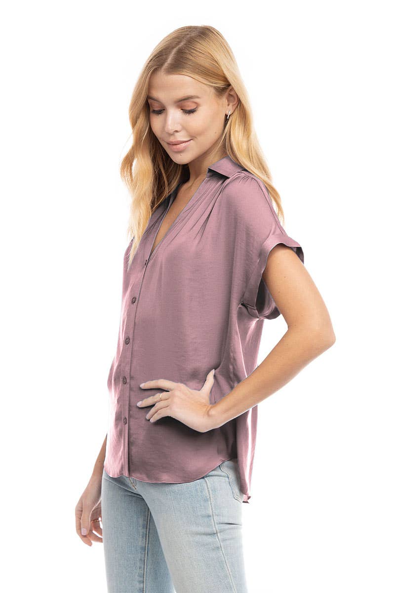 Short Sleeve Blouse - SB113287: Mystic Mauve