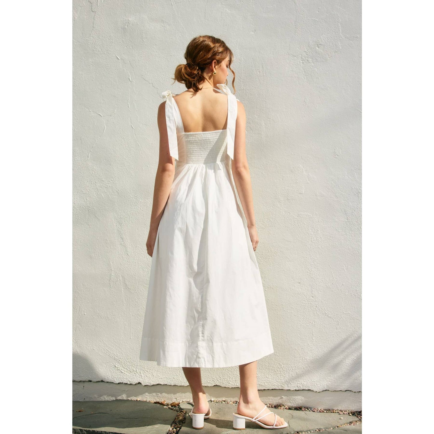 Elegant Sunrise Self Tie Pleated Midi Dress: NAVY / FD12862-CP553